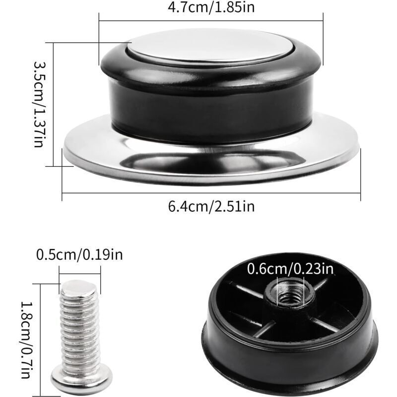 4 Pcs Pan Lid Handle Glass Lid Handle Stainless Steel Pan Lid Caps Handles Universal Pan Lid Handles — image 2