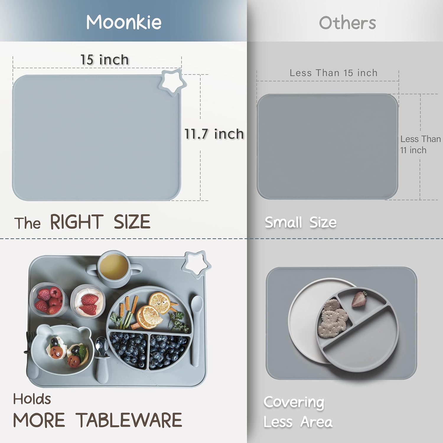 Silicone Baby Placemat 2-Pack Non-Slip Washable BPA-Free for Kids Light Mauve Skin Tones โ image 5