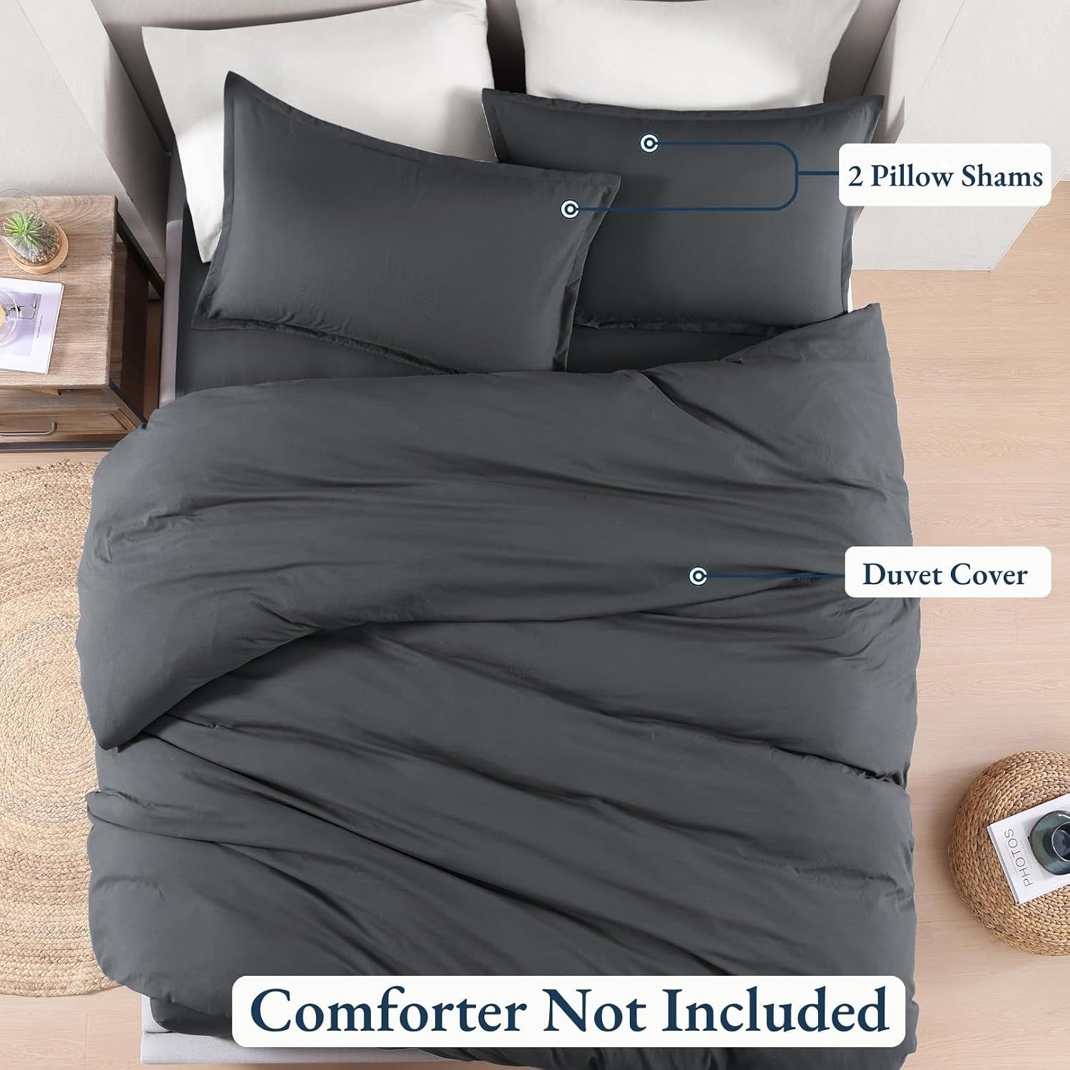 Hotel Soft Microfiber Duvet Cover Set-2000TC Quilt Cover Set & Pillowcases -1 Donna Cover Zipper Closure & 1 x Pillowcases-Breathable Bedding - Wrinkle, Fade — image 4