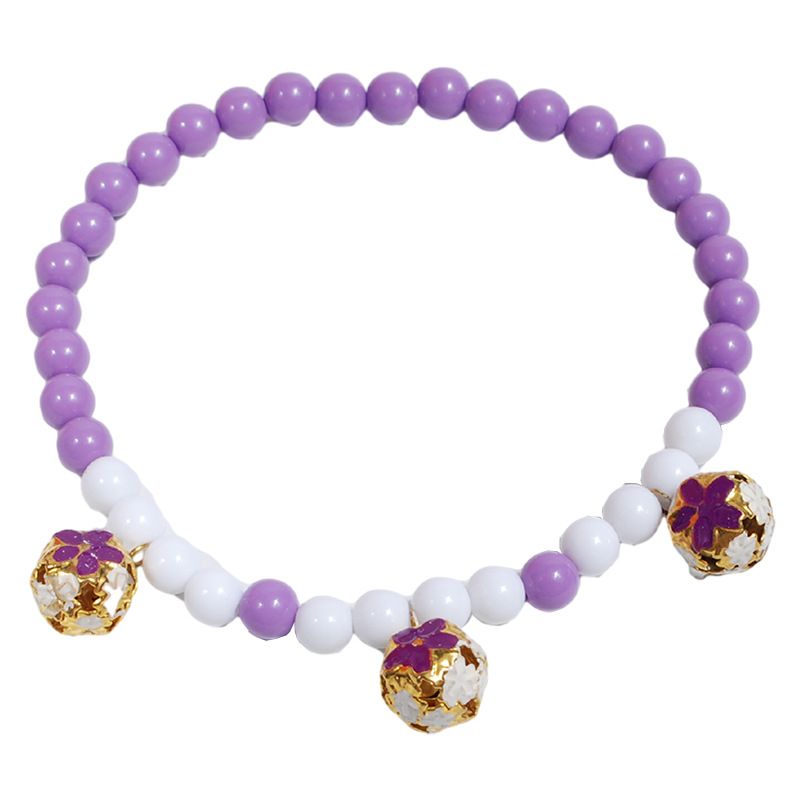 Pet Necklace Pearl Hollow Cat Dog Jewelry 32cm Yellow ° Elastic thread...about...32cm — image 3