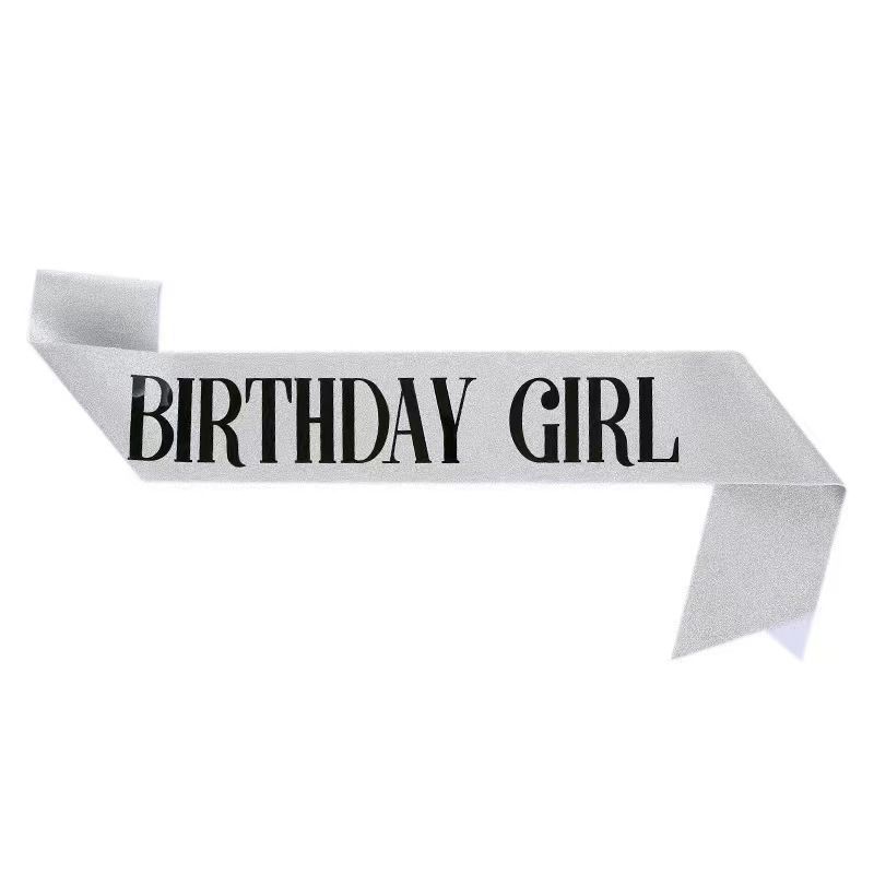 2-piece Silvery Birthday Girl Tiara and Sash Set - Elegant Rhinestone Alloy Crown with, Glitter "BIRTHDAY GIRL" Sash & Safety Pin - Perfect Princess Party โ image 3