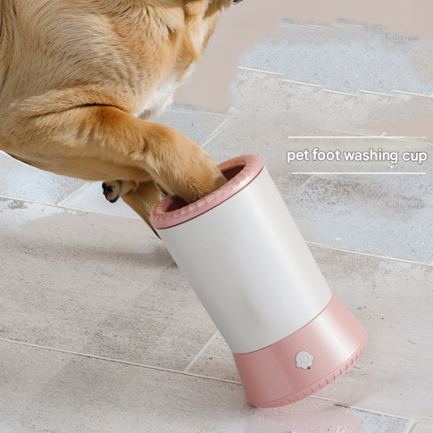 Blue-white Portable Dog Paw Cleaner - Gentle Silicone Pet Foot Washer Cup for Muddy Paws — image 2