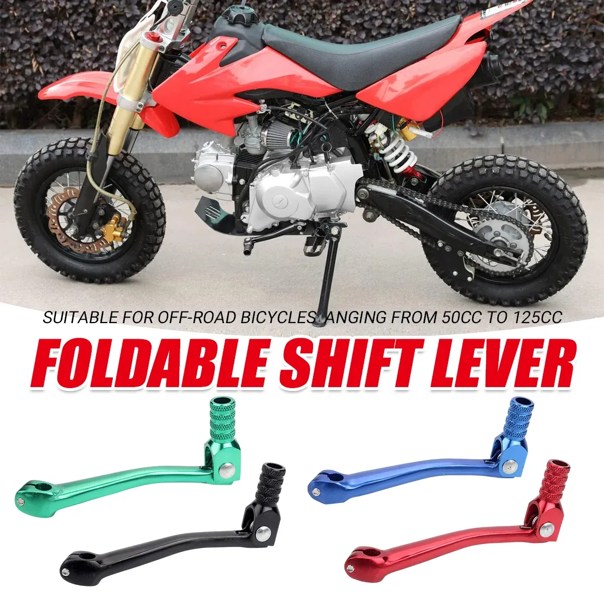 Foldable Gear Shift Lever Replacement for 50-250cc Pit Dirt Bike Off Road Motorcycle - Red โ image 2