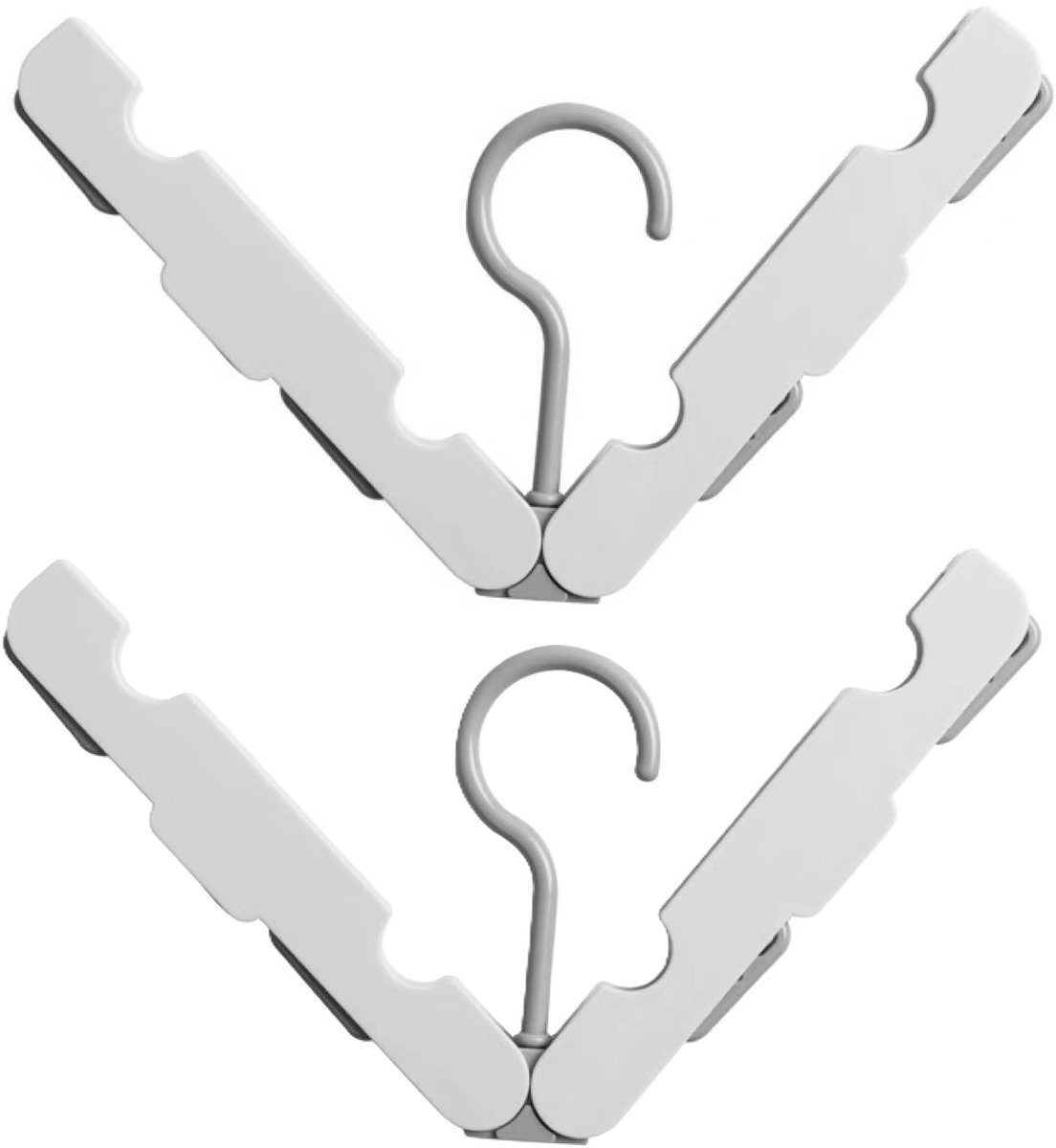 Folding Clothes Rack (Two-Piece Pack) - Hanging Clothes Rack - Portable Folding Hanger with Hook - Ideal for Travel, Campers, Travelers and Small Spaces