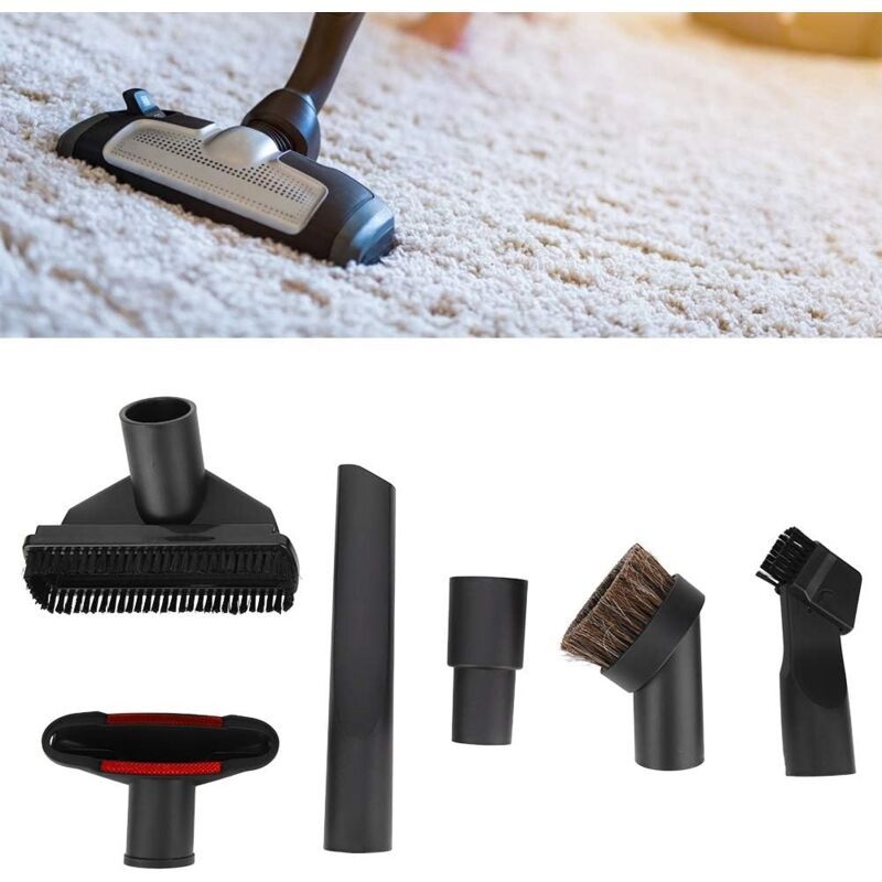 6 Pieces Universal Horse Vacuum Cleaner Brush Adapter Accessories, Black — image 3