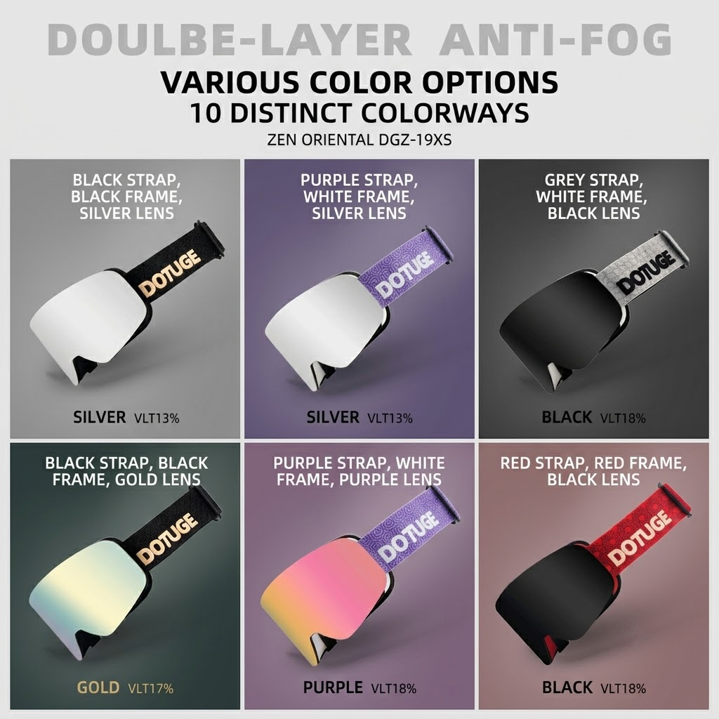 DOTUGE DGZ-Z19XS Series Ski Goggles with Magnetic Quick-Change Lens, Double-Layer Anti-Fog UV400 HD Coated Lenses, Compatible with Prescription Glasses, for — image 5