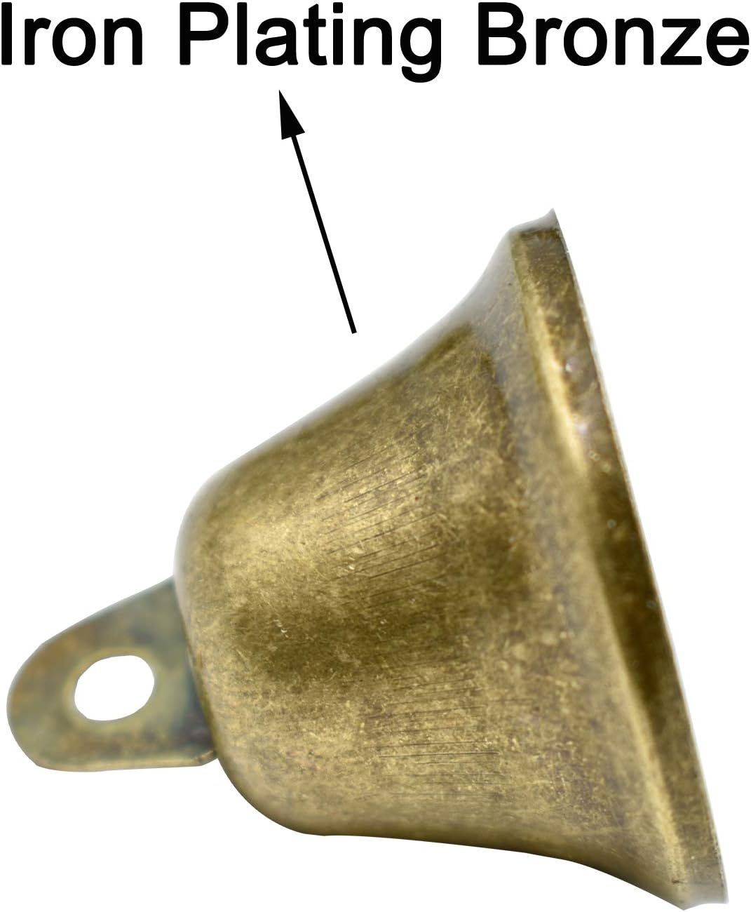 10 PCS Small Jingle Bells Bronze Vintage Mini (1.7"X 1.5") for Dog Potty Training,Dog Door Bell,Wedding, Dog Collar,Christmas Hallowmas Decoration โ image 5