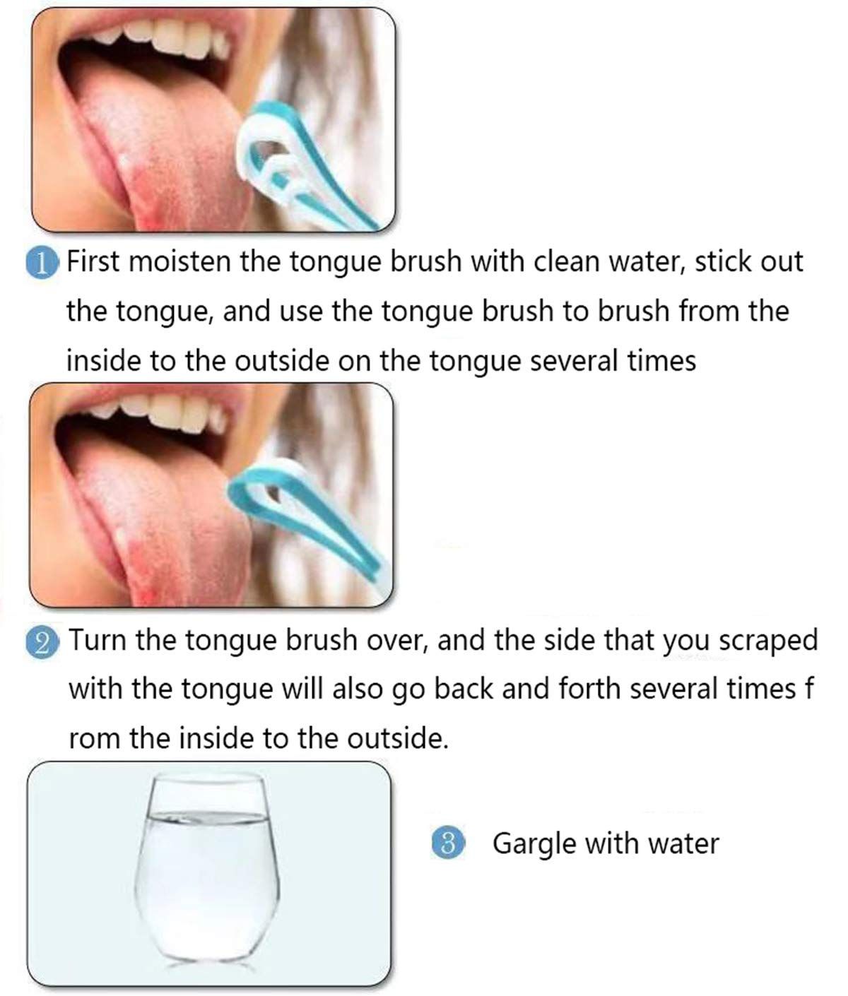 Tongue Scraper and Tongue Brush(4 Pack),Great for Oral Care, Help Fights Bad Breath and Freshen The Breath — image 3