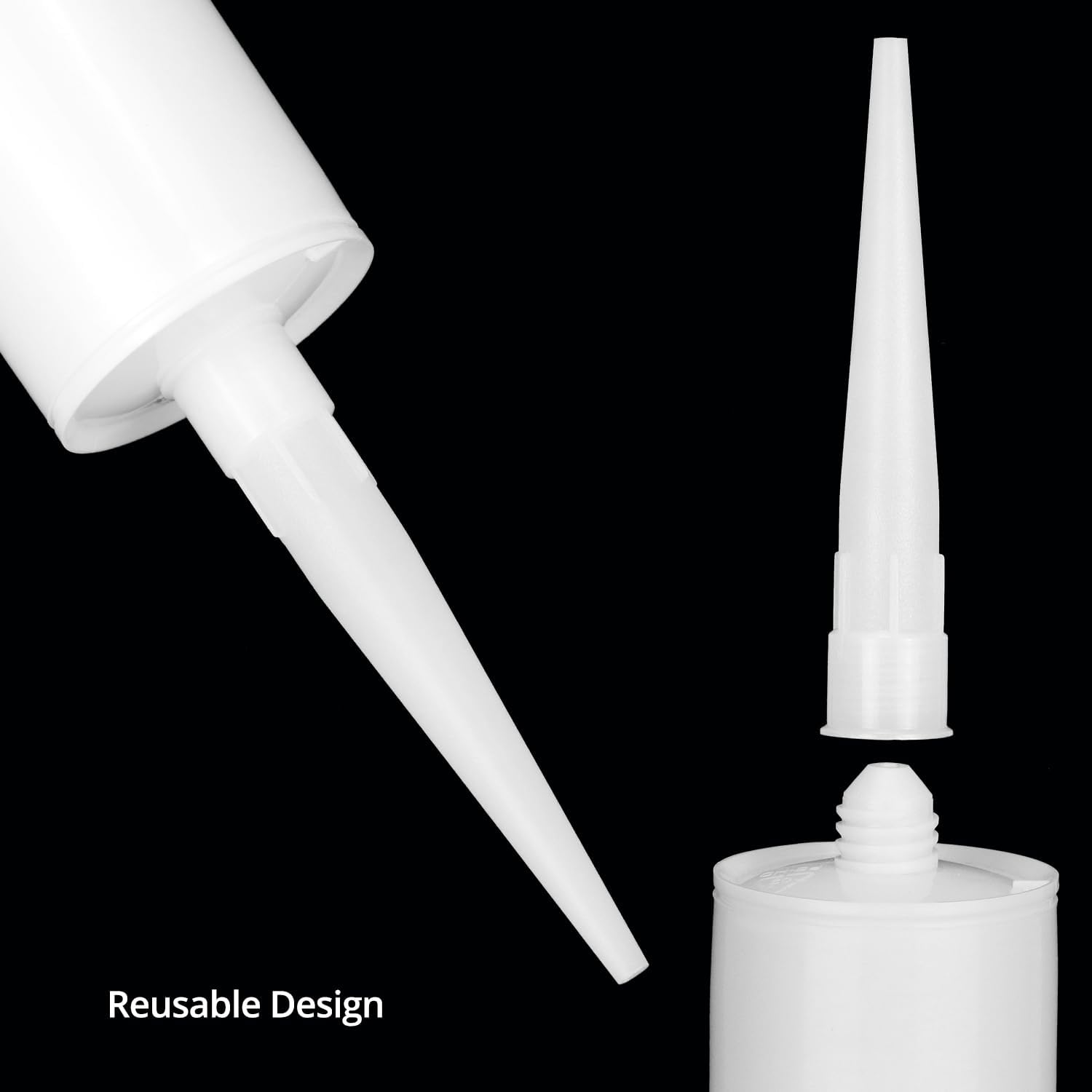Empty Caulking Sealant Tubes - 11 Oz Capacity Each, 4 Pack Reusable Plastic, for Standard Caulking Guns — image 3