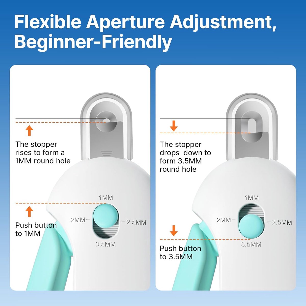 Electric Nail File - Dog Nail Clipper - Cat Nail Clipper - Dog Nail File - With Adjustable Trimming Hole in 3 Sizes and Hidden Nail File - Safe Toenail Clipper — image 2