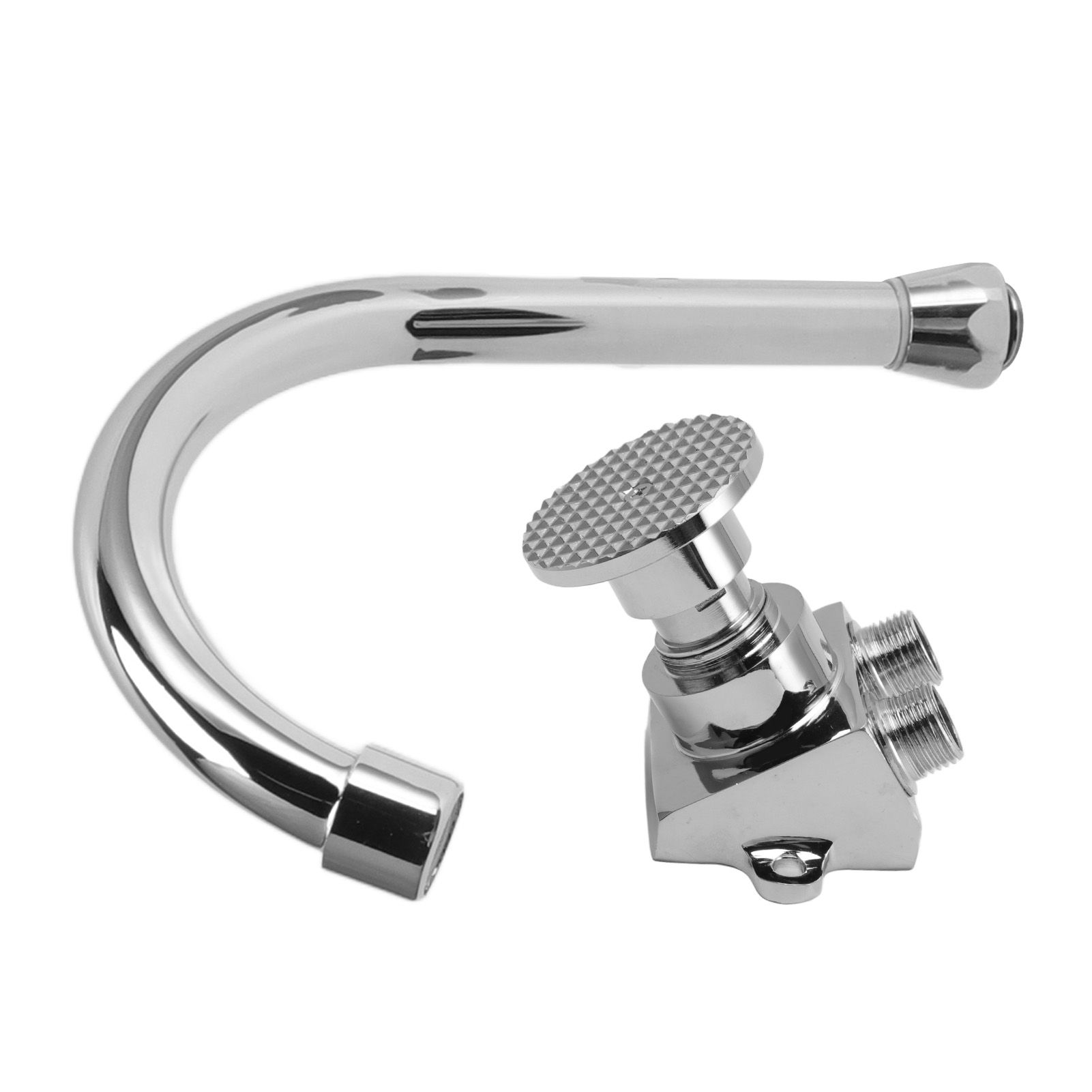 Foot Pedal Basin Faucet Kitchen Sink Foot Tap Floor Mounted Foot Pedal Faucet Set Double Outlet Water โ image 6