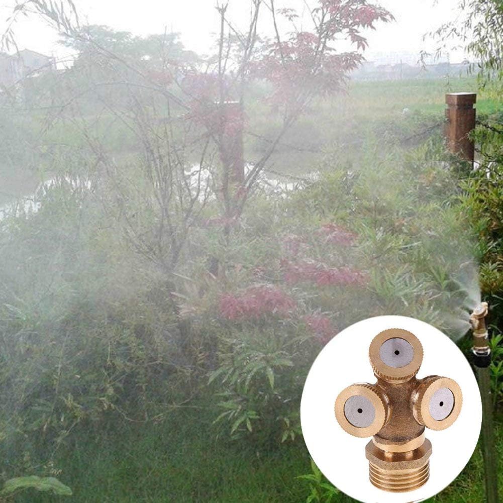 2 PCS 3 Hole Brass Atomizing Nozzle Mist Water, Brass Garden Spray Sprinkler for Gardening and Agriculture — image 5