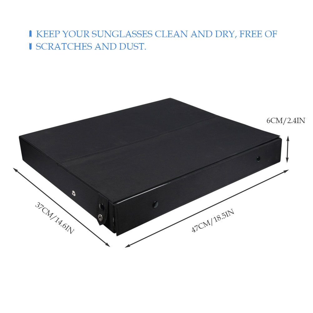 18 Grids PU Leather Eyeglass Glass Display Storage Cases Folding Cover Sunglasses Box Organizer Holder — image 3