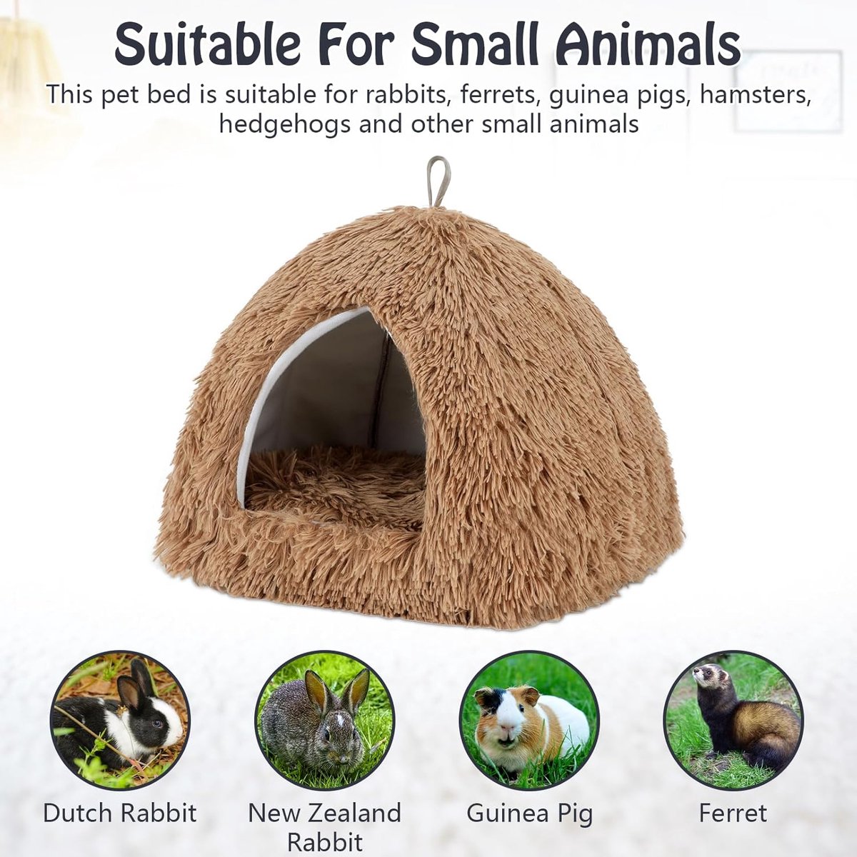 Cat Basket - Rabbit House - Cat House - Plush - Warmth - 40x40x37 CM - Rodent - Cat Bed - Kitten Basket - Animal House - Cat Cushion - Cat Den - Cat Houses — image 5