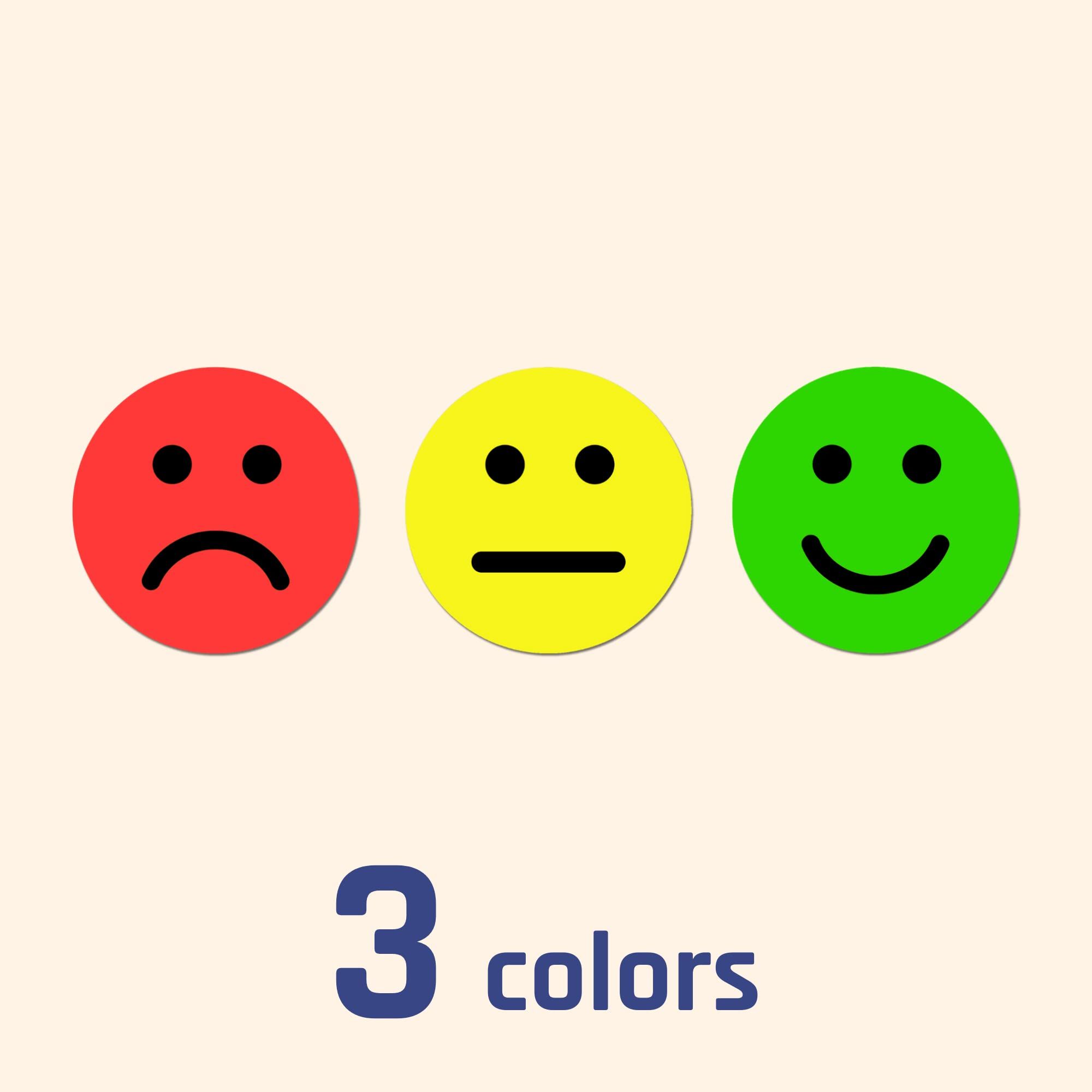 1200 Pieces - 1" Happy/Sad Smile Face Behavior Emotion Stickers, Red/Yellow/Green Easy to distribute and organize — image 2