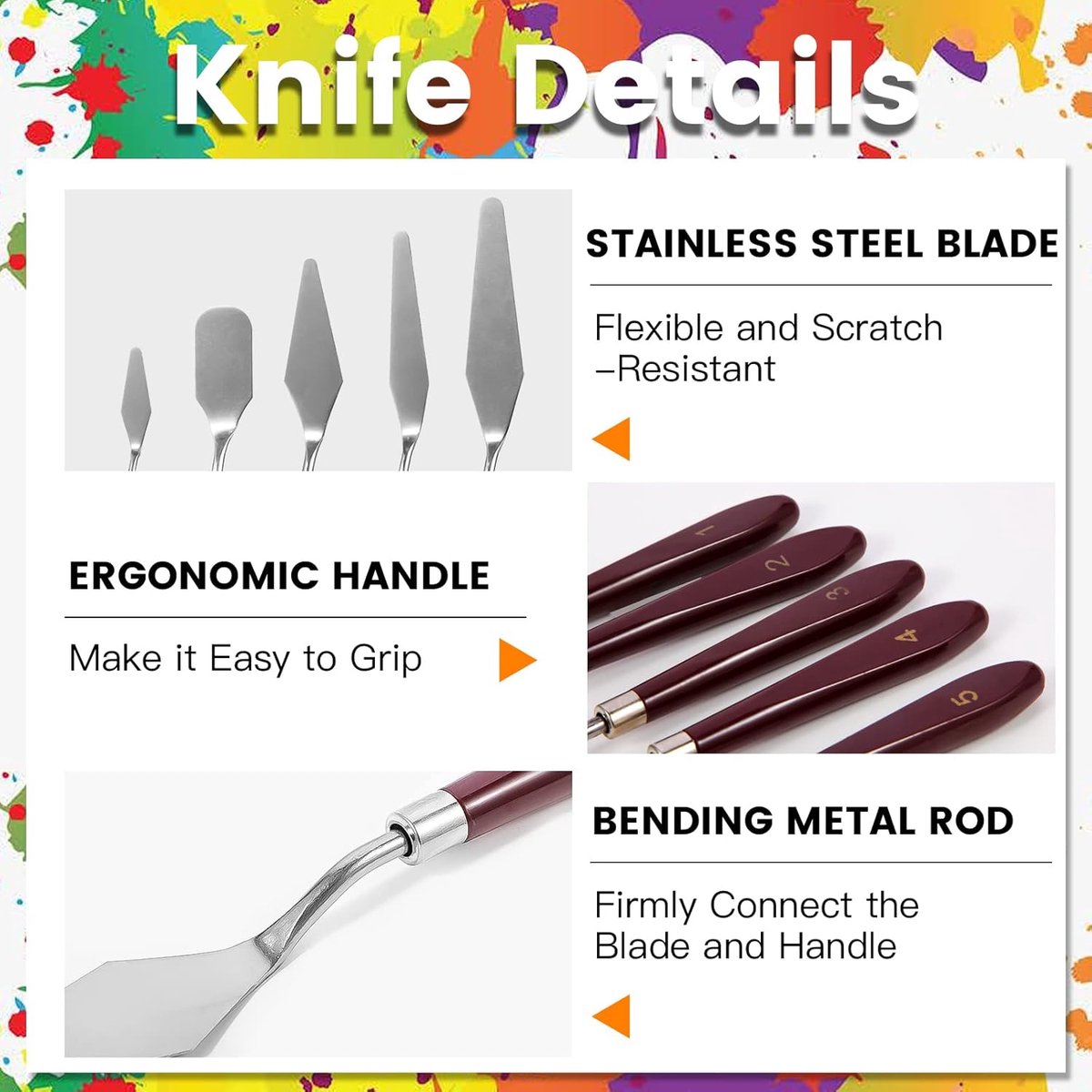 10PCS Palette Knives - Painting Palette Knives - Painter's Knives - Scraper Set - Palette Knife Set - Stainless Steel Painter's Knife Set - Painter's Knife — image 2