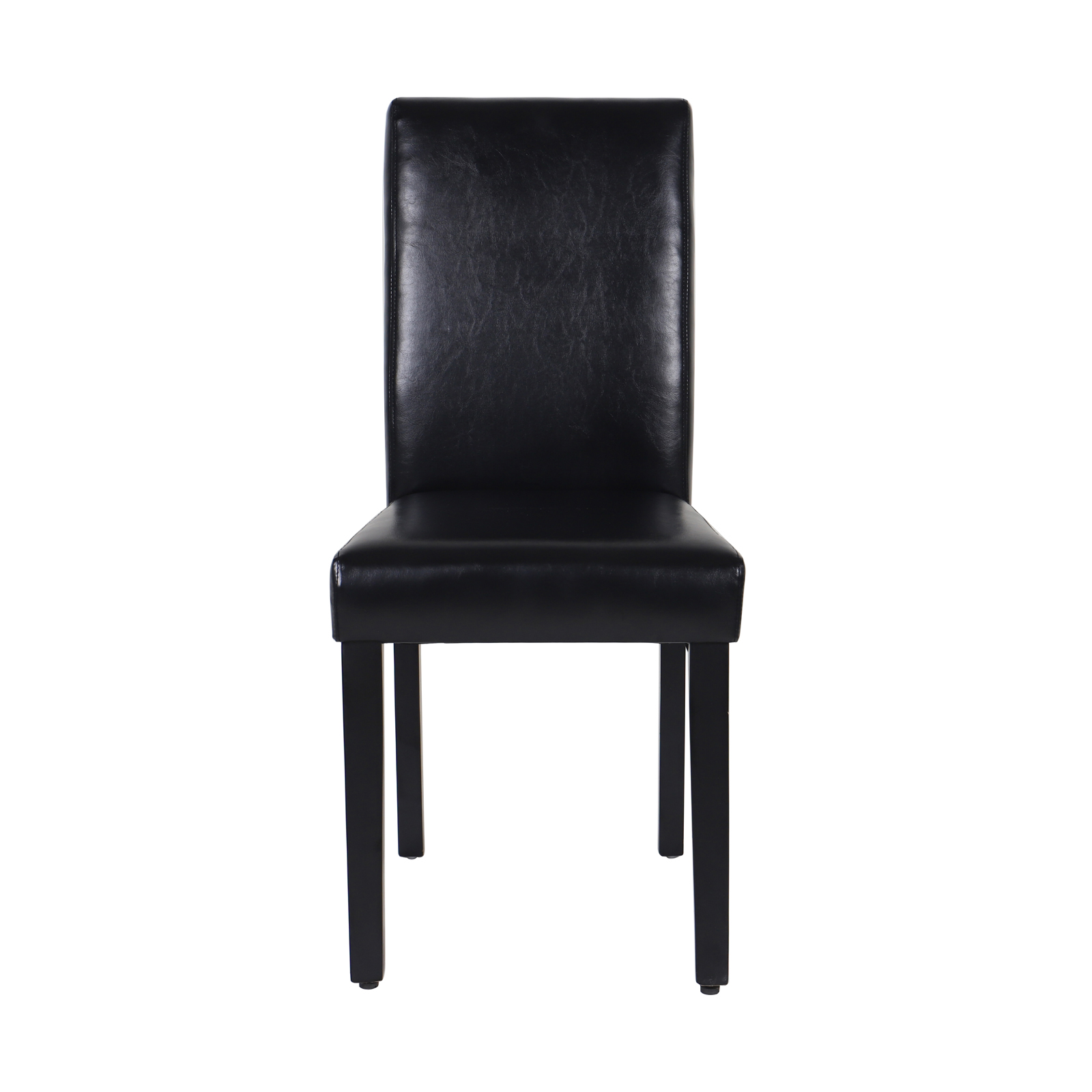 2x Wooden Frame Black Leatherette Dining Chairs with Solid Pine Legs — image 3