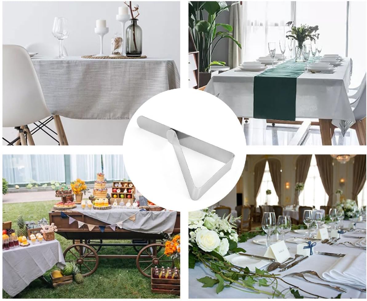 Table Cloth Clips 8pcs, Stainless Steel Metal Triangle Picnic Table Clips for Home, Restaurant, Picnic, Party — image 4