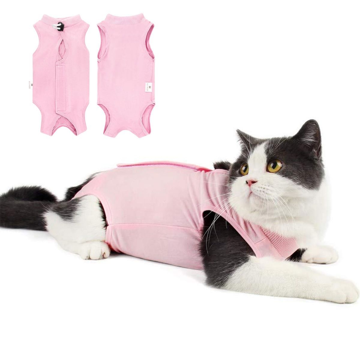 Cat Recovery Jumpsuit Abdominal Wound Protection Post-Surgery Cat Clothing - Blue - Size L(Above 7 lbs) — image 3