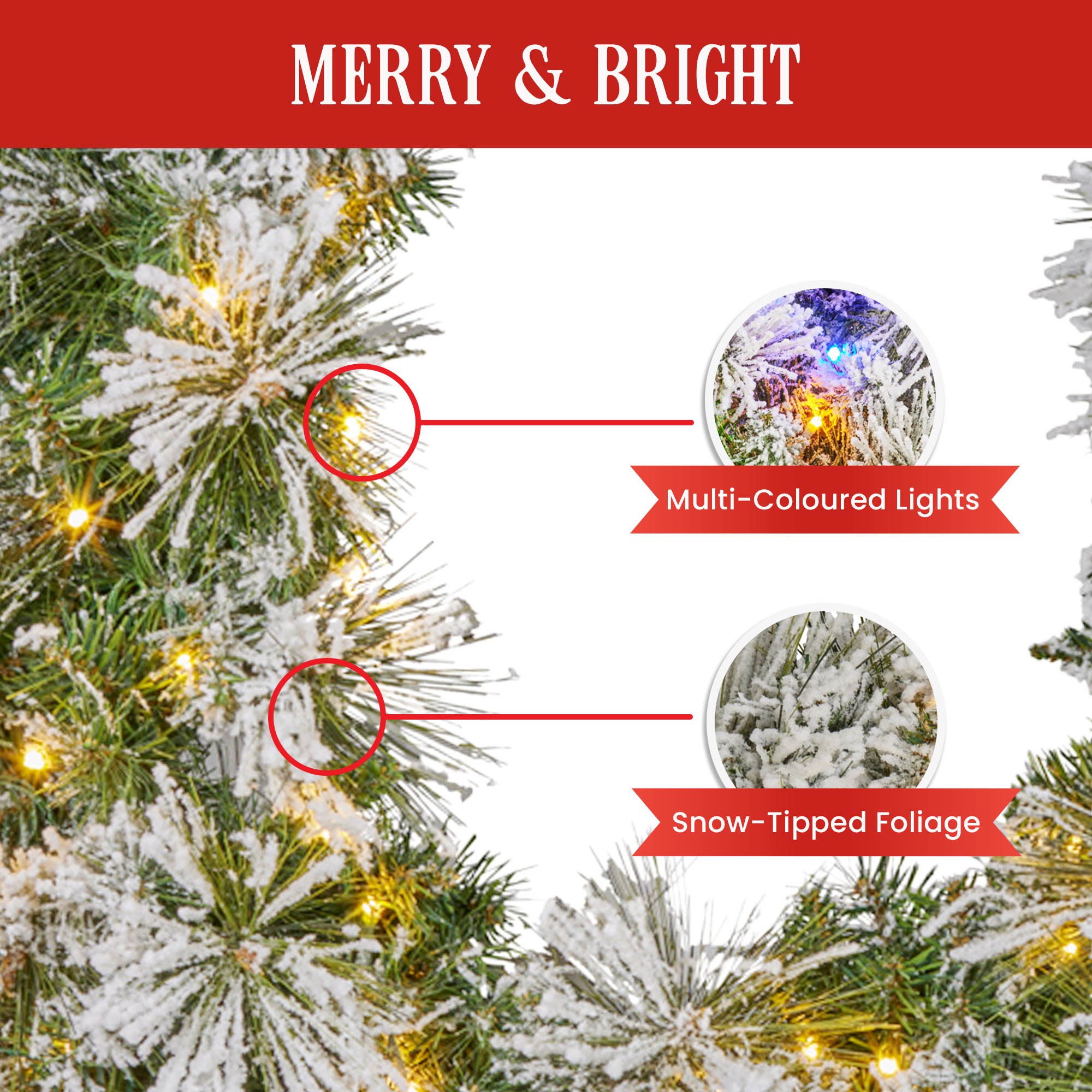 Christabelle 274cm Majestic Snow Prelit Christmas Garland โ image 6
