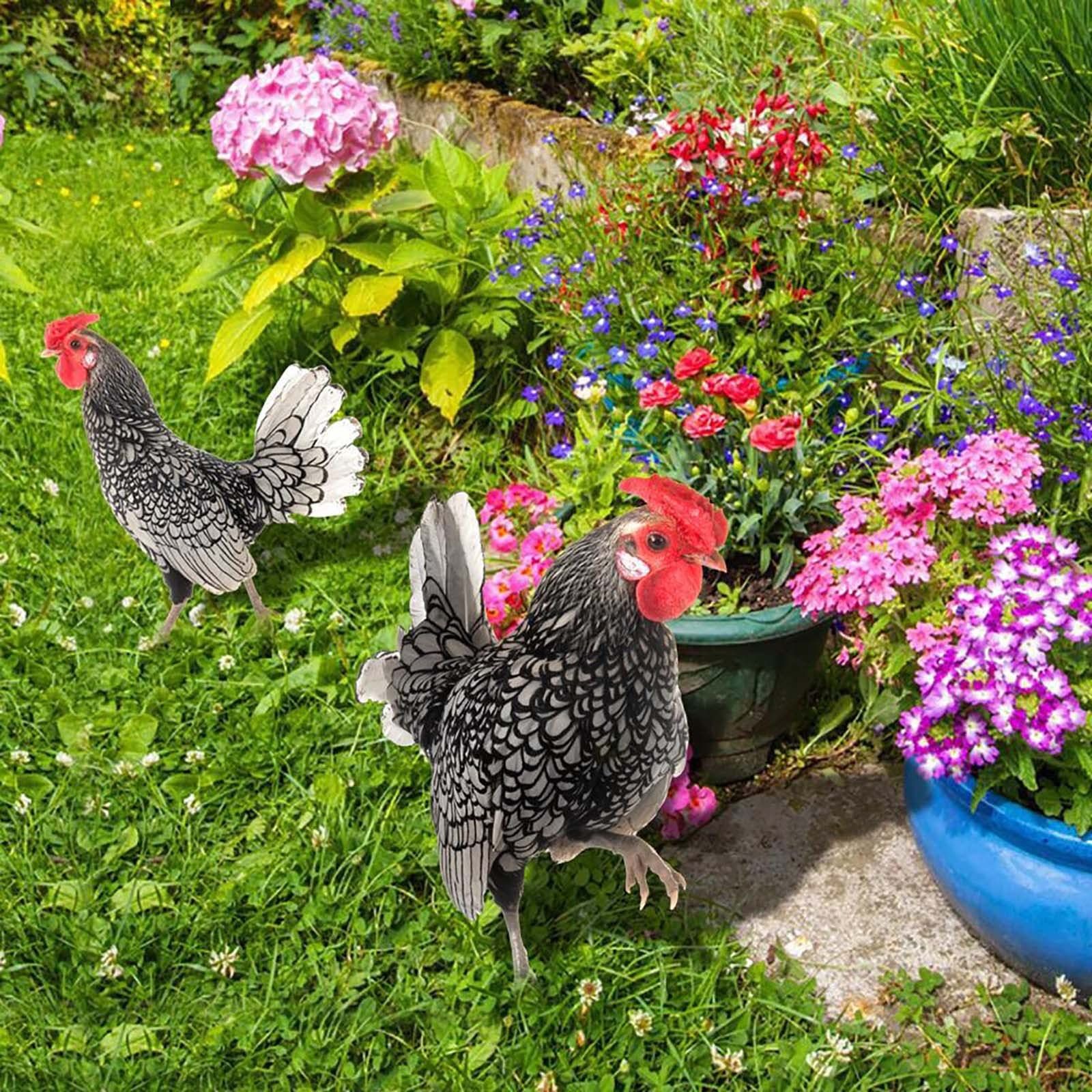 Poultry Yard Garden Decoration, Acrylic Chicken Ducks Yard Decor Garden Statue Farm Style Animal Shape Decor, Garden Sculpture — image 2
