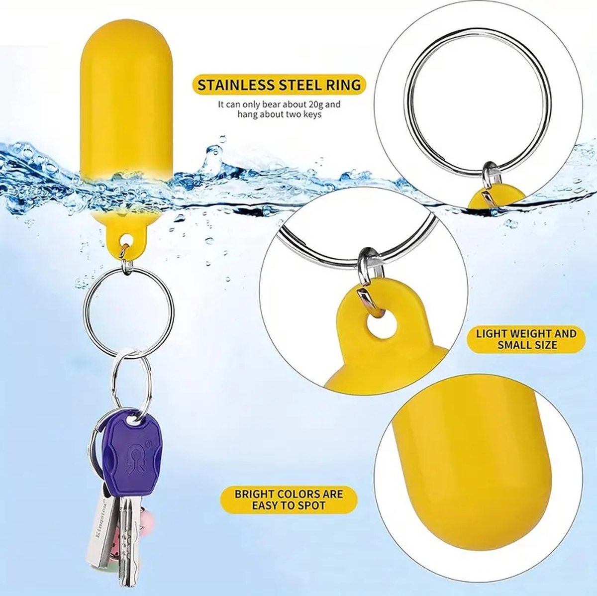 Floating Keychain I ABS I Bumper I Key Driver I Floating I Oval I White — image 3
