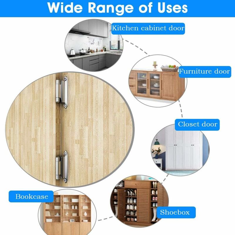 6 pcs Door Hinge Self Closing Hinge Cold ROlled Steel Material Spring Hinge With DAmper For Door Closet Shoe Cabinet — image 4