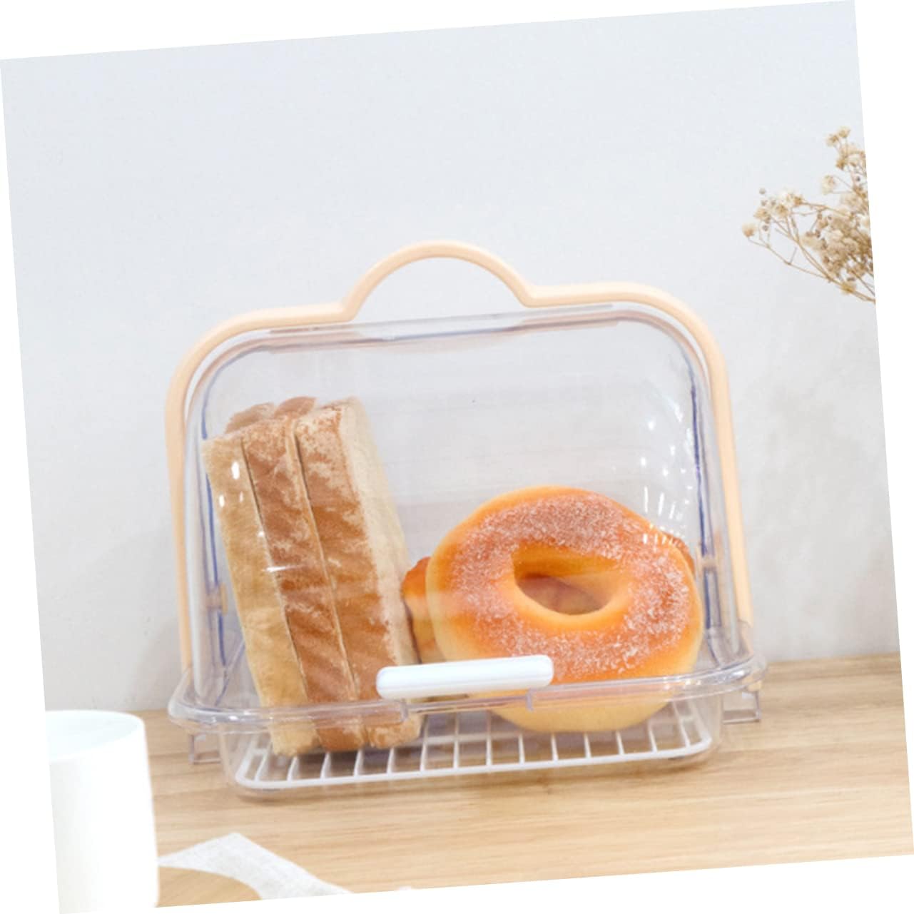 Transparent Food Storage Container with Lid and Drip Tray for Bread Milk Packaging — image 2