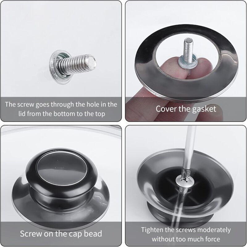 4 Pcs Pan Lid Handle Glass Lid Handle Stainless Steel Pan Lid Caps Handles Universal Pan Lid Handles — image 4