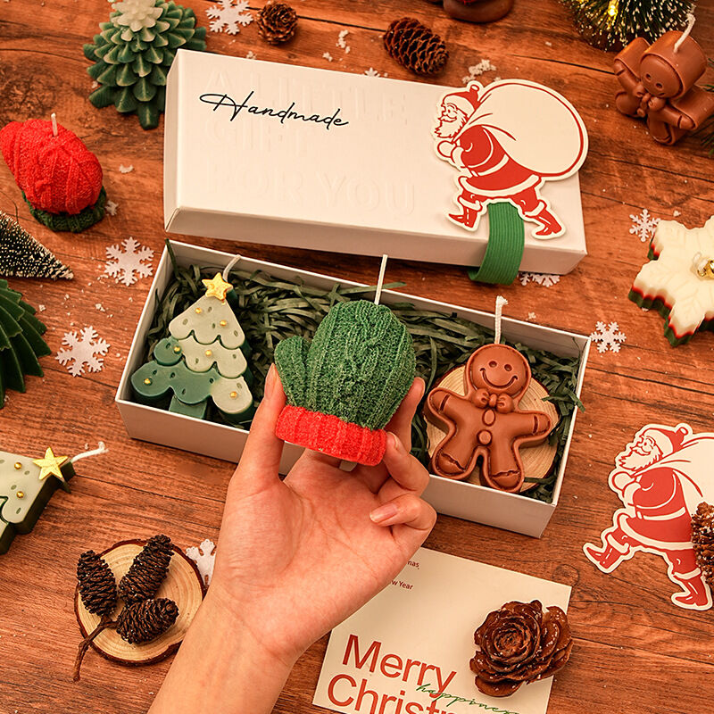 Christmas Creative Handmade Fragrance Candle Gift Box Christmas Tree Little Deer Shape Incense Candle Gift Box — image 3