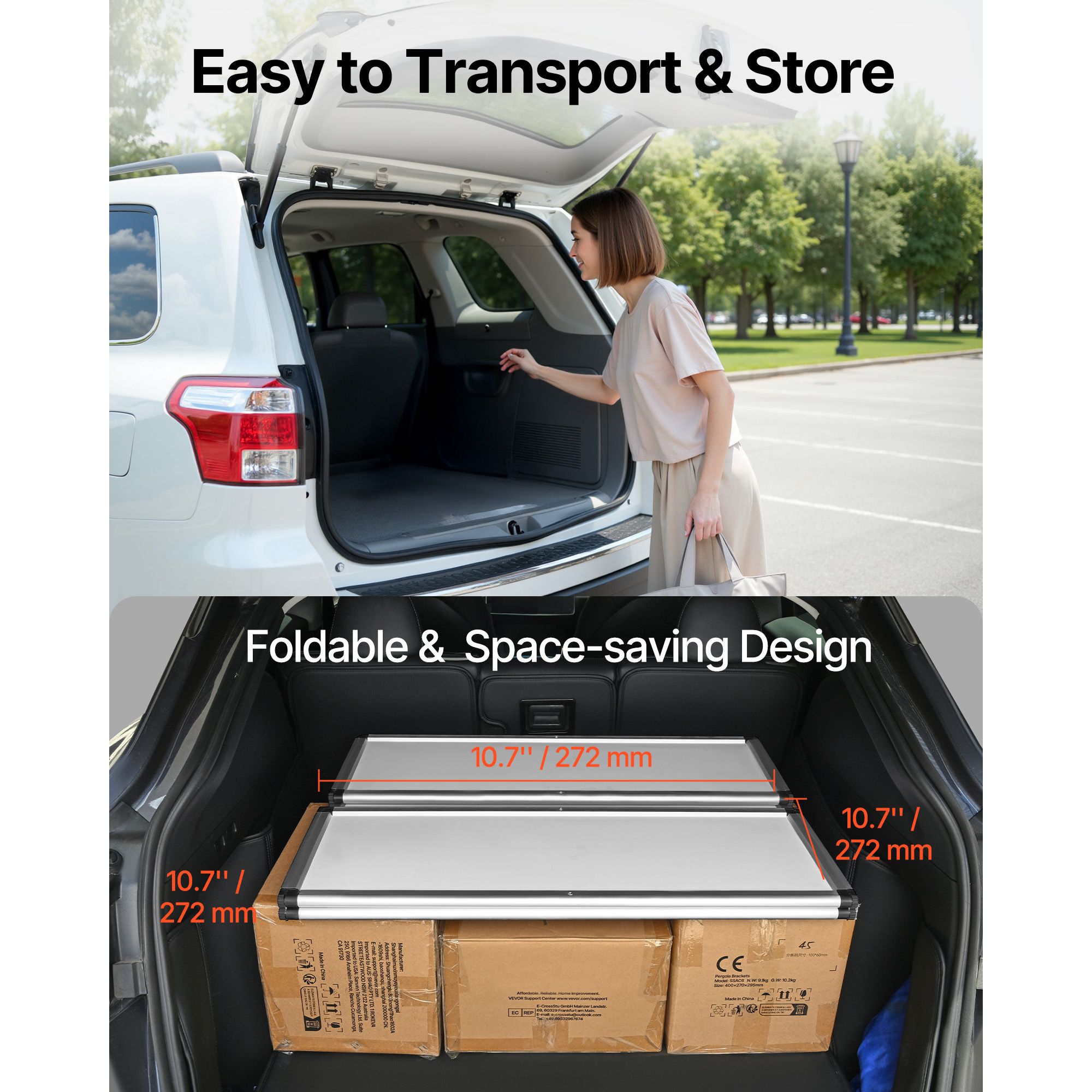 Portable Tradeshow Podium Table, 785 x 380 x 1815 mm, Display Exhibition Counter Stand Booth Fair with Wall, Foldable Promotion Retail Bar Table Pop Up Podium — image 5