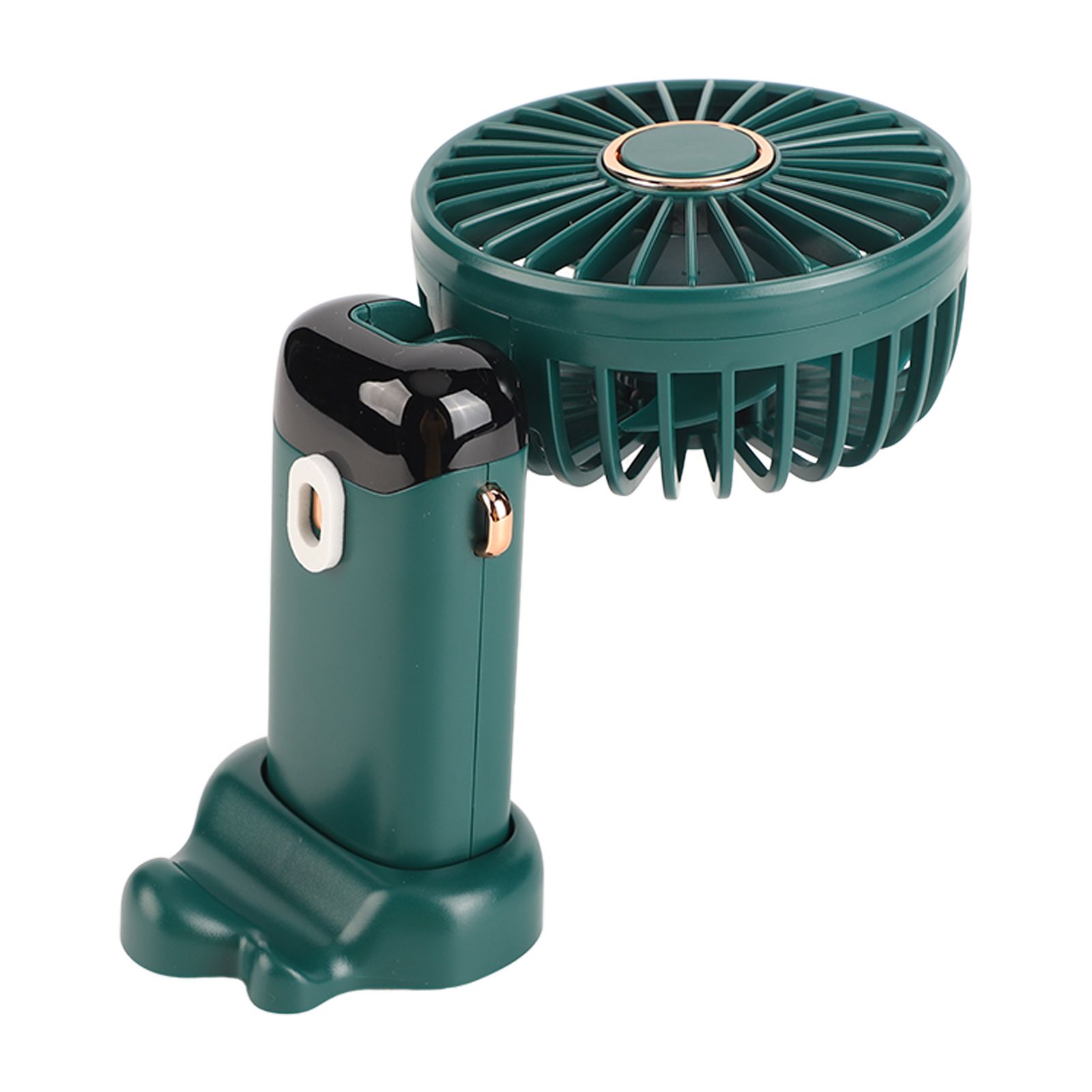 Mini Handheld Fan ABS Portable Digital Display USB Charging Foldable Neck Hanging Fan with Lanyard for Office Outdoor Green — image 3