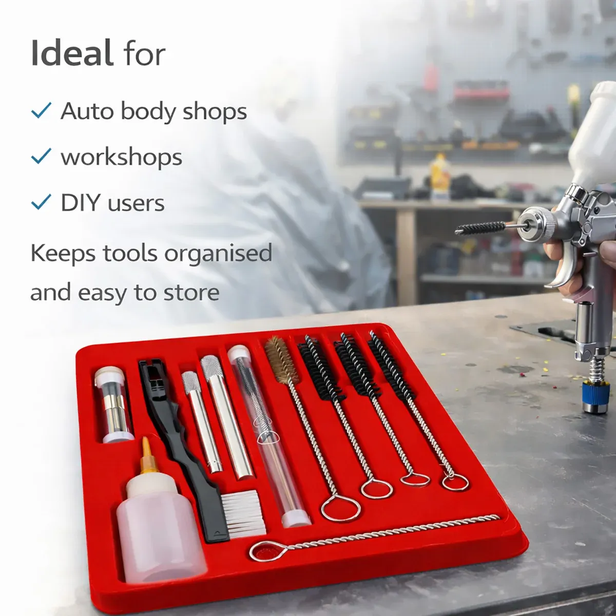 Airbrush Cleaning Brush Set Nozzle Tube Pipe Cleaner Kit For Nylon Brush Tools โ image 5