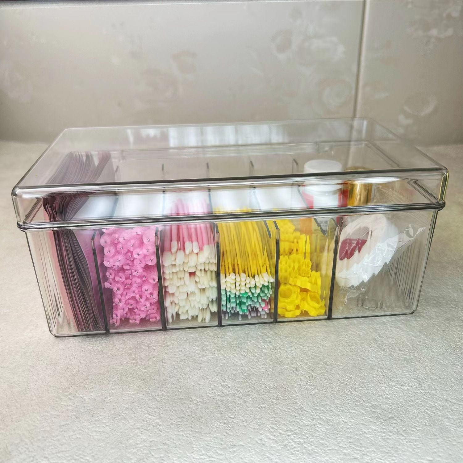 Lash Extension Organizers and Storage, Lash Extension Supplies Organizer, Lash Cart Organizer, Acrylic Large Capacity Eyelash Extension Supplies Storage Box