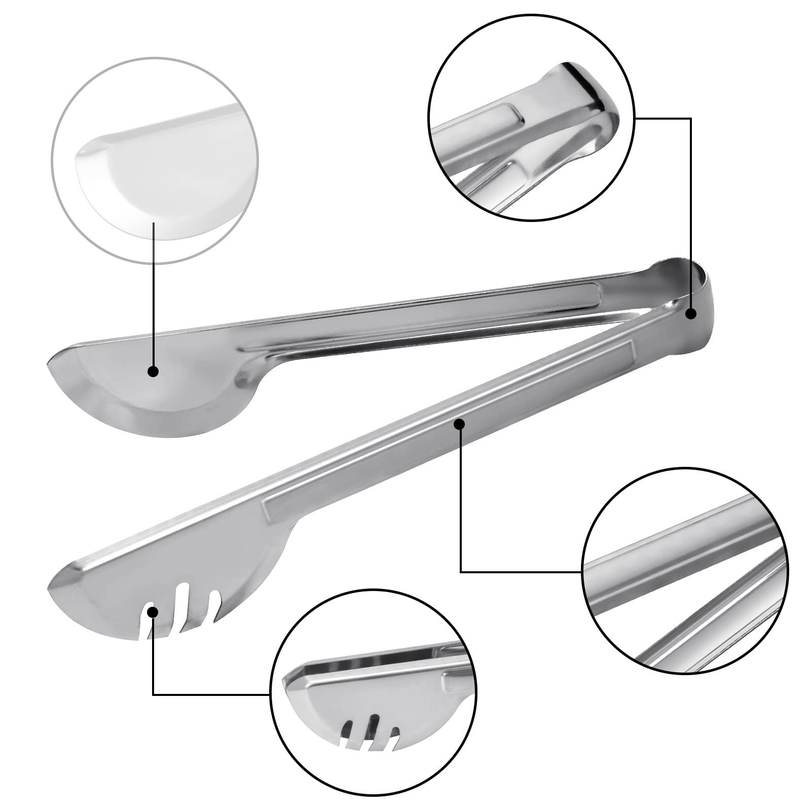 Serving Tongs Kitchen Tongs,Stainless Steel Food Tong Serving Tong,Food tongs for salads, meat and vegetables, 9 inch(2 Pack)