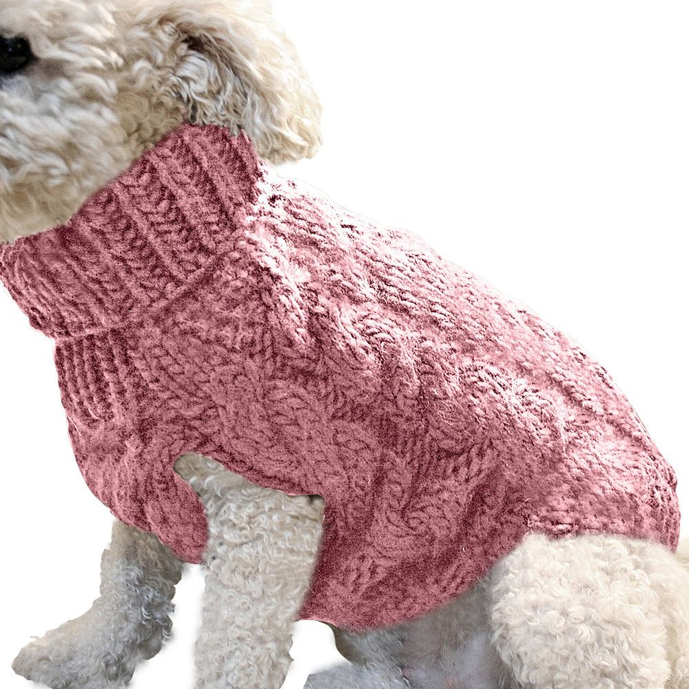 Turtleneck Small Dog Sweater - Classic Cable Knit Winter Coat Dog Cold Weather Clothes for Small Dogs Puppy — image 2