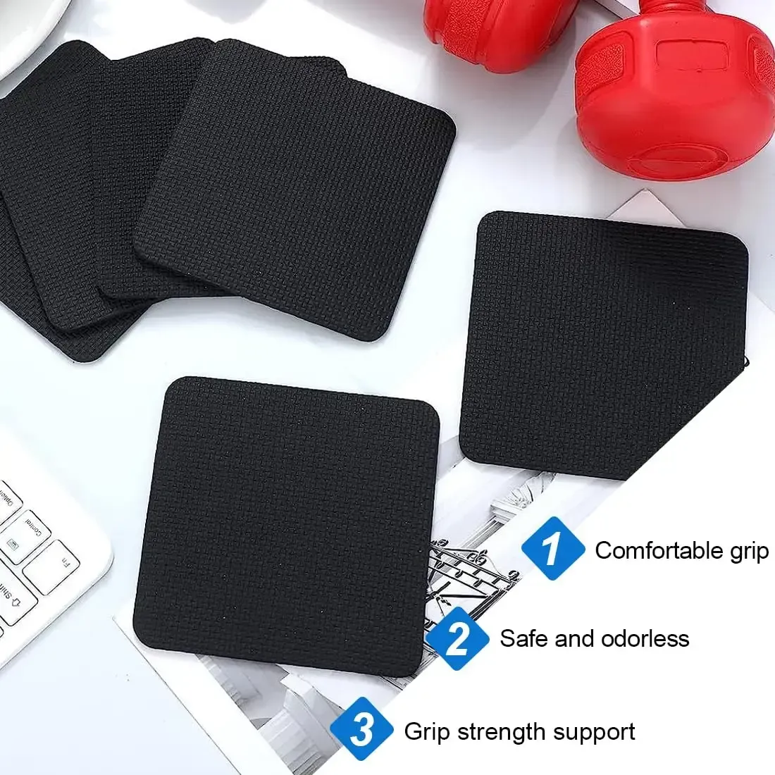 10Pcs Gym Workout Lifting Grips for Men & Women Pull up Weightlifting Hand Grips No Sweaty Hands - Black β image 6