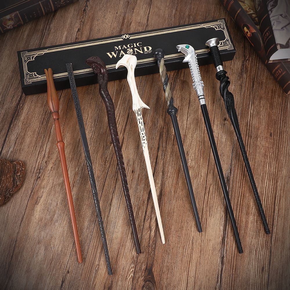 Unique Sculpt Cosplay Wand, Detailed Resin Texture, Style 18, Blue Gold Stamping Ribbon Gift Box — image 5