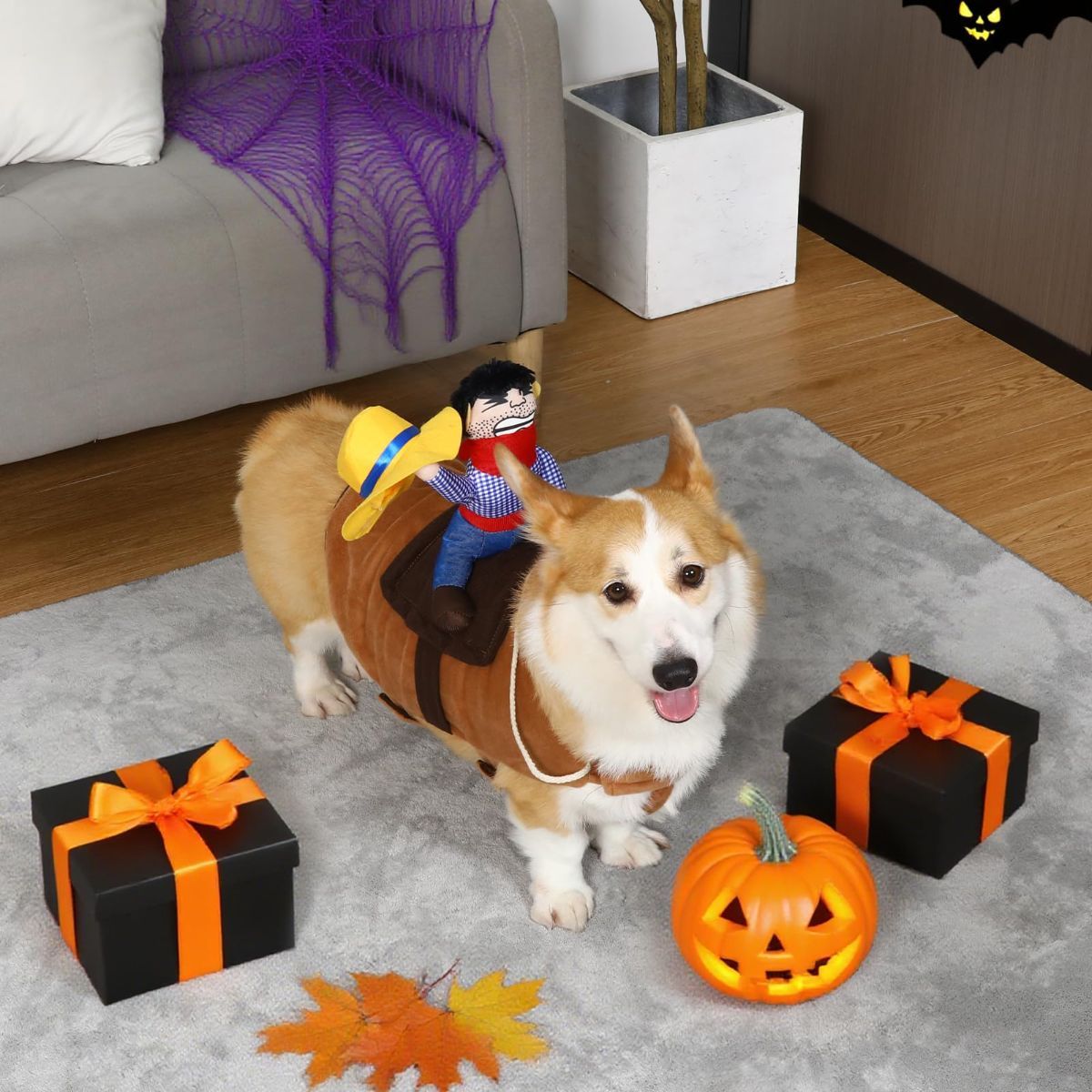 Cowboy Rider Dog Costume - Halloween Dog Costumes for Large Dogs | Breathable Material | Knight Style with Doll and Hat for | for Shepherd, Husky, Shiba Inu — image 6