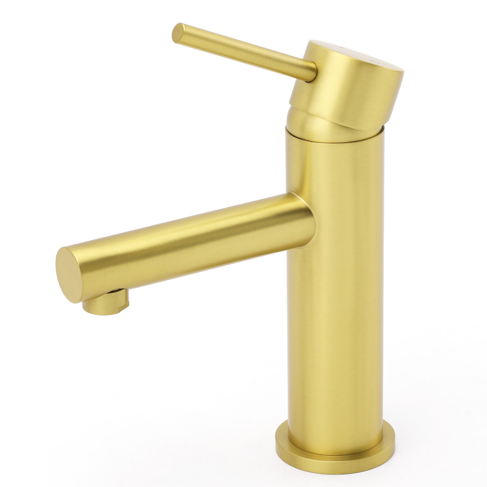 Brushed Gold Round Bathroom Basin Mixer Laundry Vanity Sink Faucet Lever Tapware โ image 3