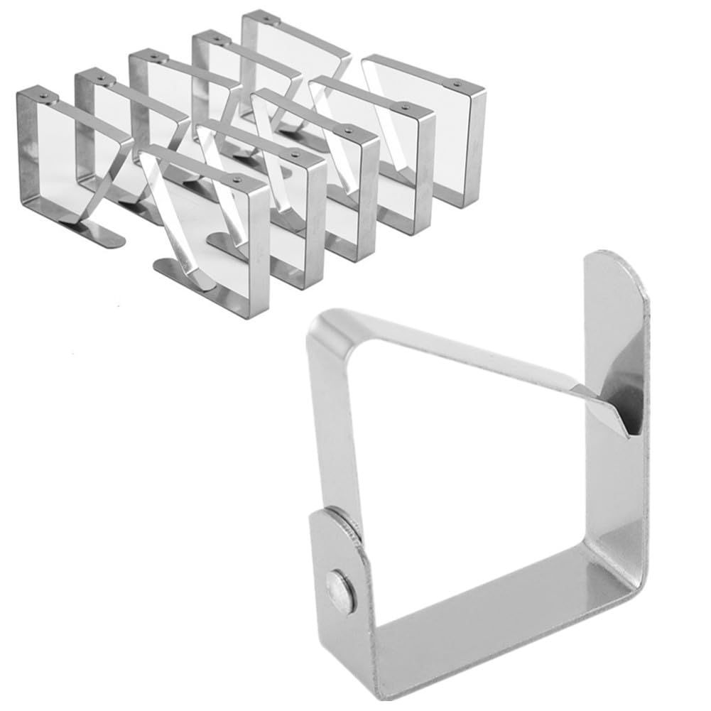 10pcs Tablecloth Clips for Outdoor Tables, Stainless Steel Table Cloth Clip/Holders Premium Table Cover Clamps Metal Picnic