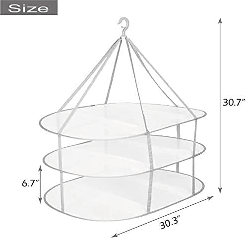 3-Tier Folding Clothes Drying Rack for Flat Drying Wool & Sweaters - Maintains Shape & Prevents Stretching - Space Saving Design — image 3