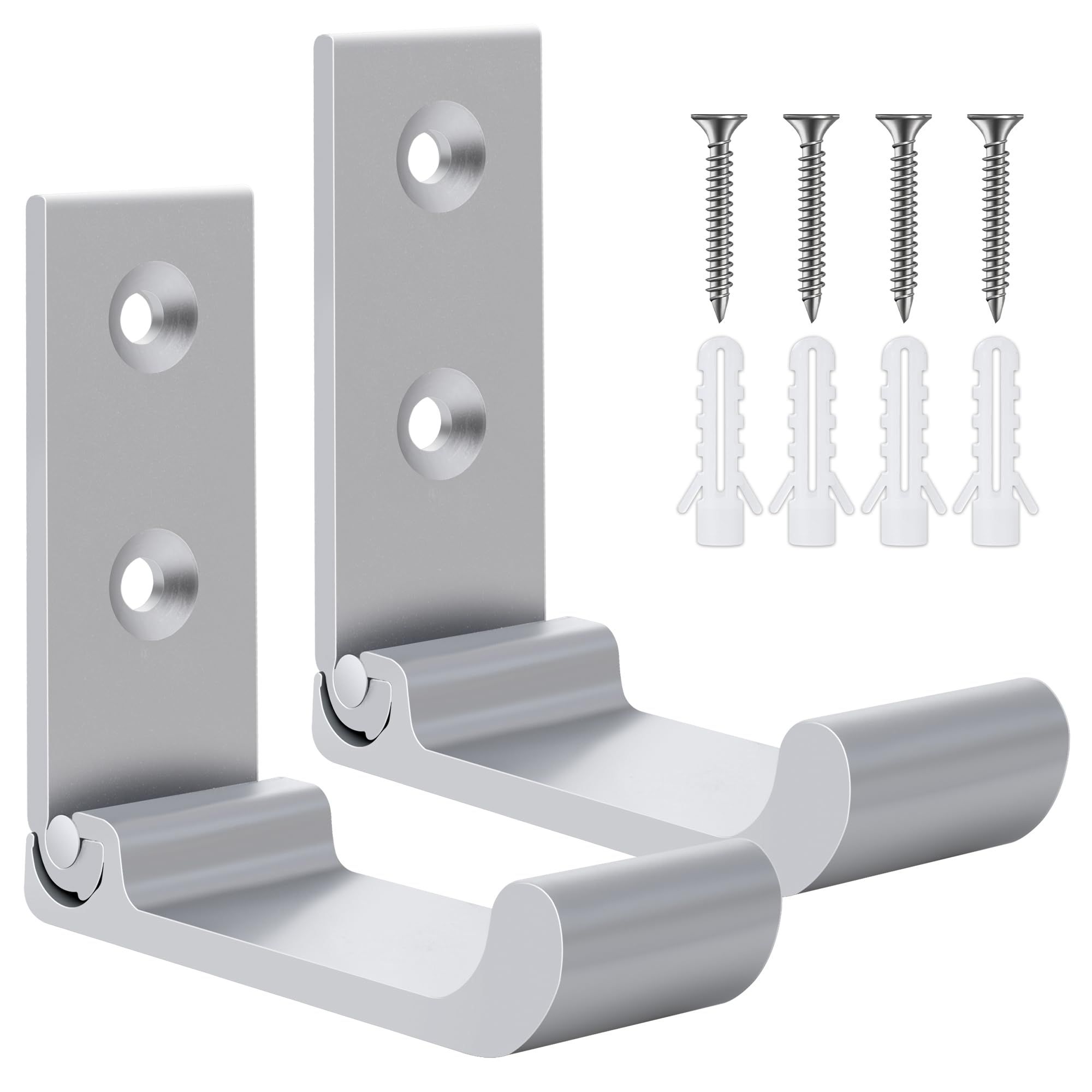 Silver Folding Wall Hook 2PCS Folding Coat Hooks for Hanging Heavy Duty Coat & Bag & Backpack & Hat & Headphone Foldable