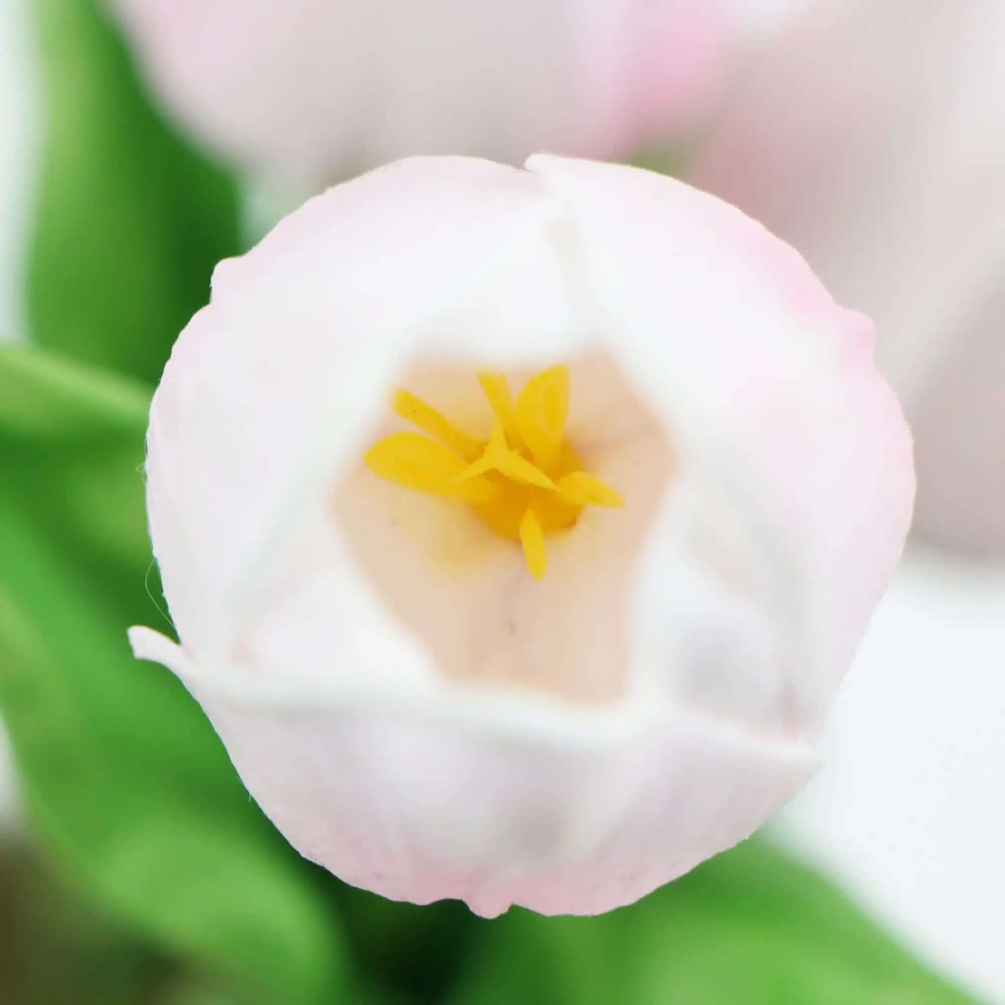 Flowering Pink Artificial Tulip Plant Arrangement With Ceramic Bowl 35cm โ image 3