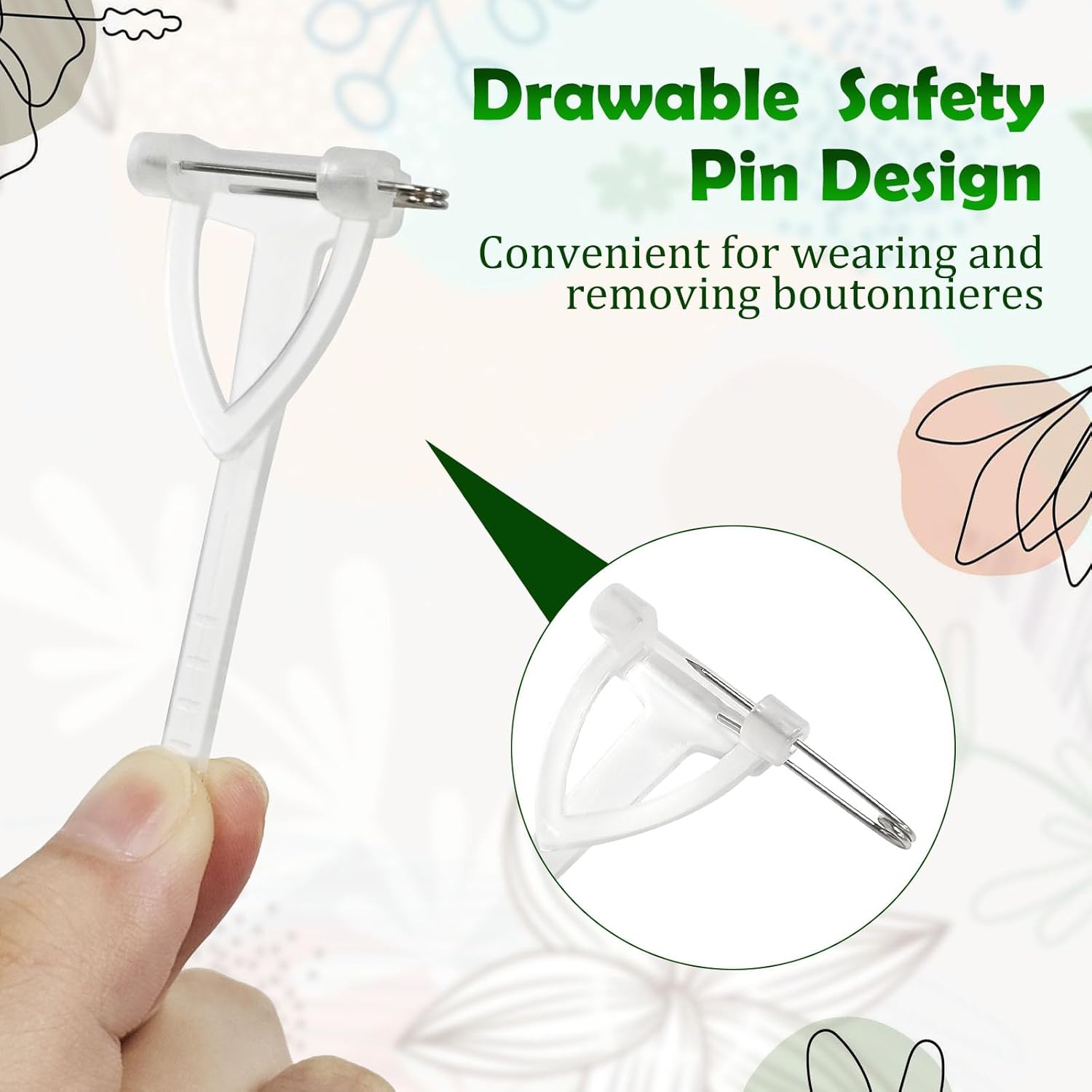 20Pcs Boutonniere Pins,Plastic Corsage Clips T-Shaped Boutonniere Clips for Weddings,Birthday,Festivals Floral Arrangement Fasteners for Suits,Formal — image 3