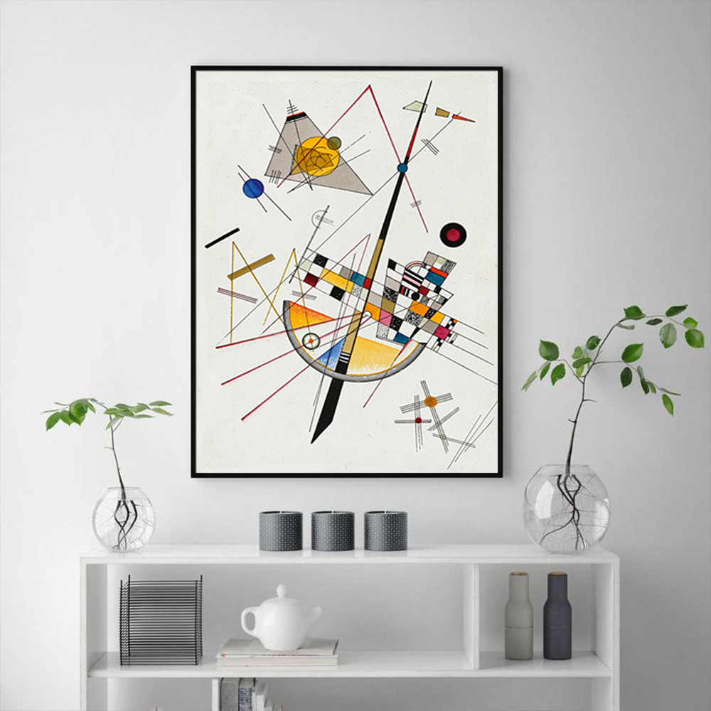 Wall Art 50cmx70cm Delicate Tension By Wassily Kandinsky Black Frame Canvas โ image 4