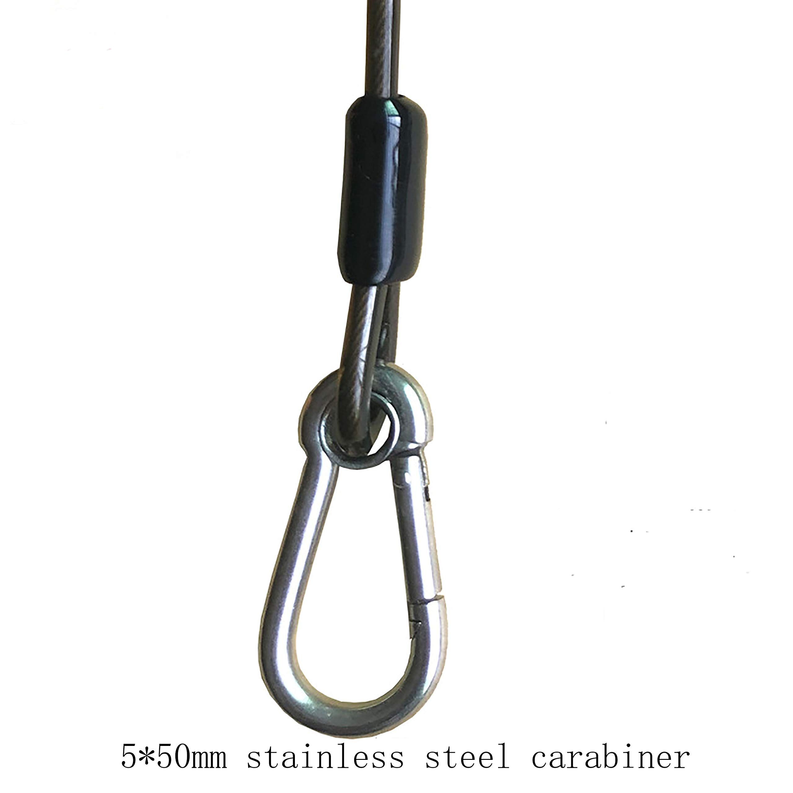 Retractable Tool Lanyard, Fishing Coiled Lanyard, Stainless Steel Inside Heavy Duty Fishing Safety Rope, with Carabiner -2Pcs — image 2