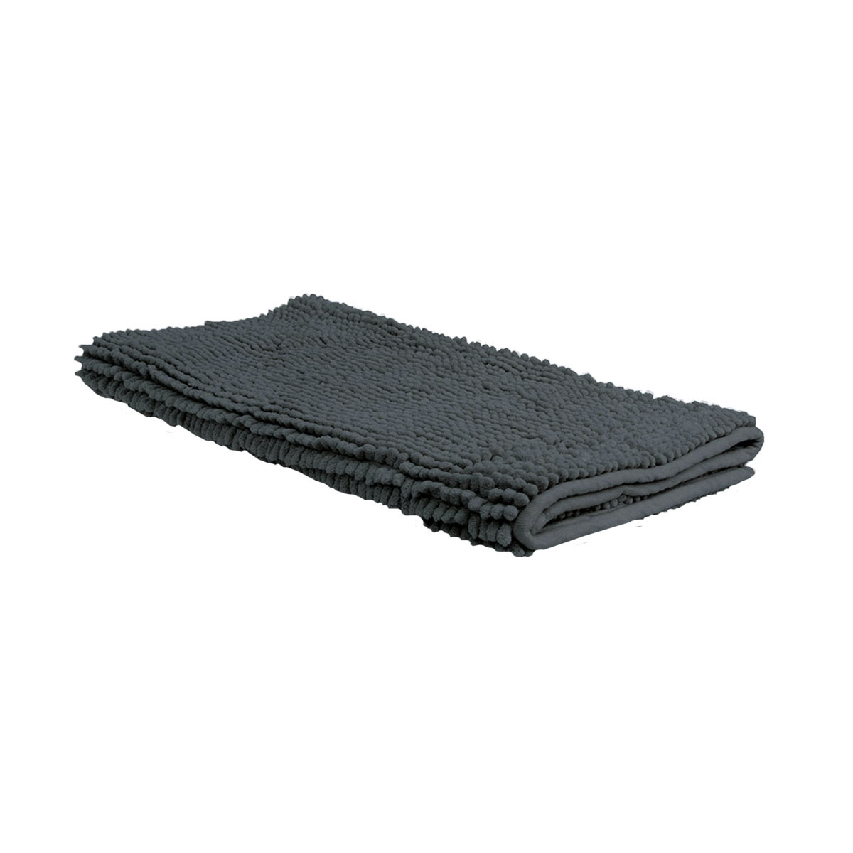 Chenille Toggle Bath Mat 50 × 80cm Charcoal