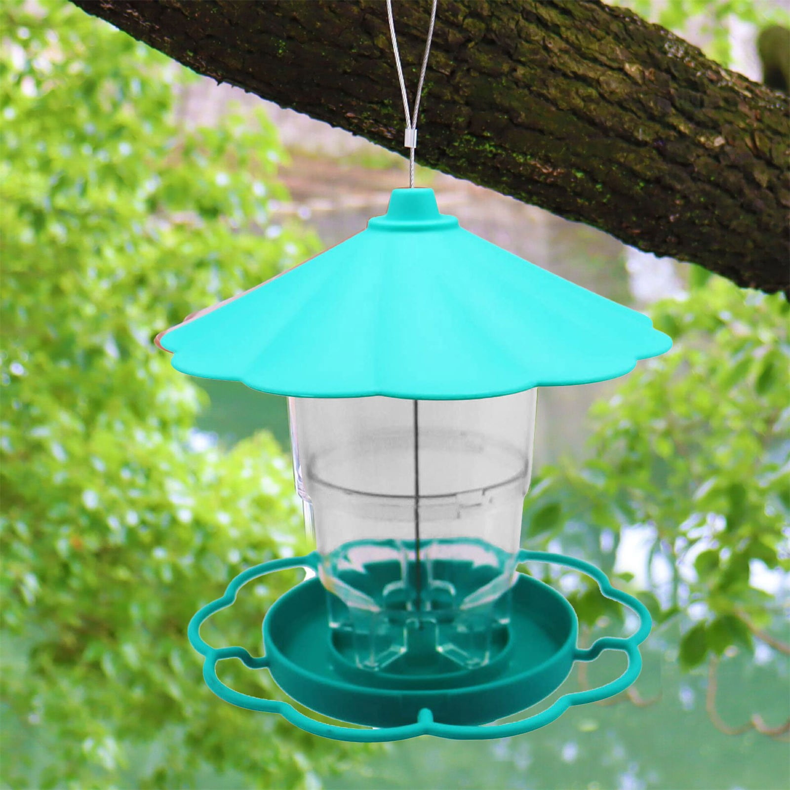 Outdoor Hanging Wild Bird Feeder, Plastic, Brown Z2-Green โ image 2