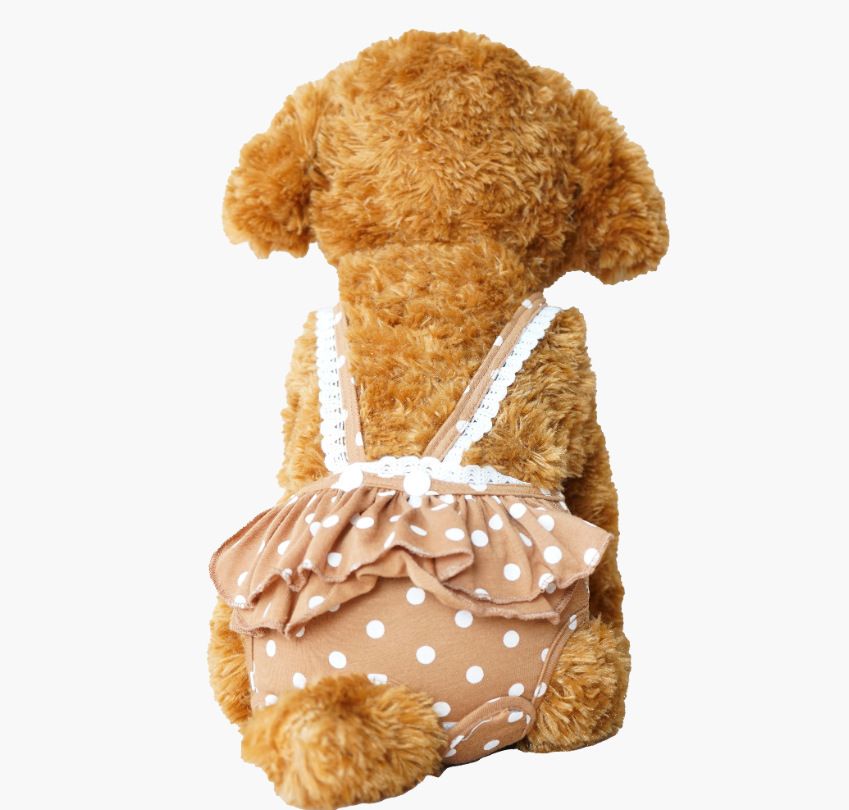 Pet Dog Menstrual Pants Cotton Pink S Brown XL Size: XL; Neck (cm): 38-44; Bust (cm): 50-58; Back length (cm): 36-40; Recommended pet weight (kg): 10.0 - 15.0